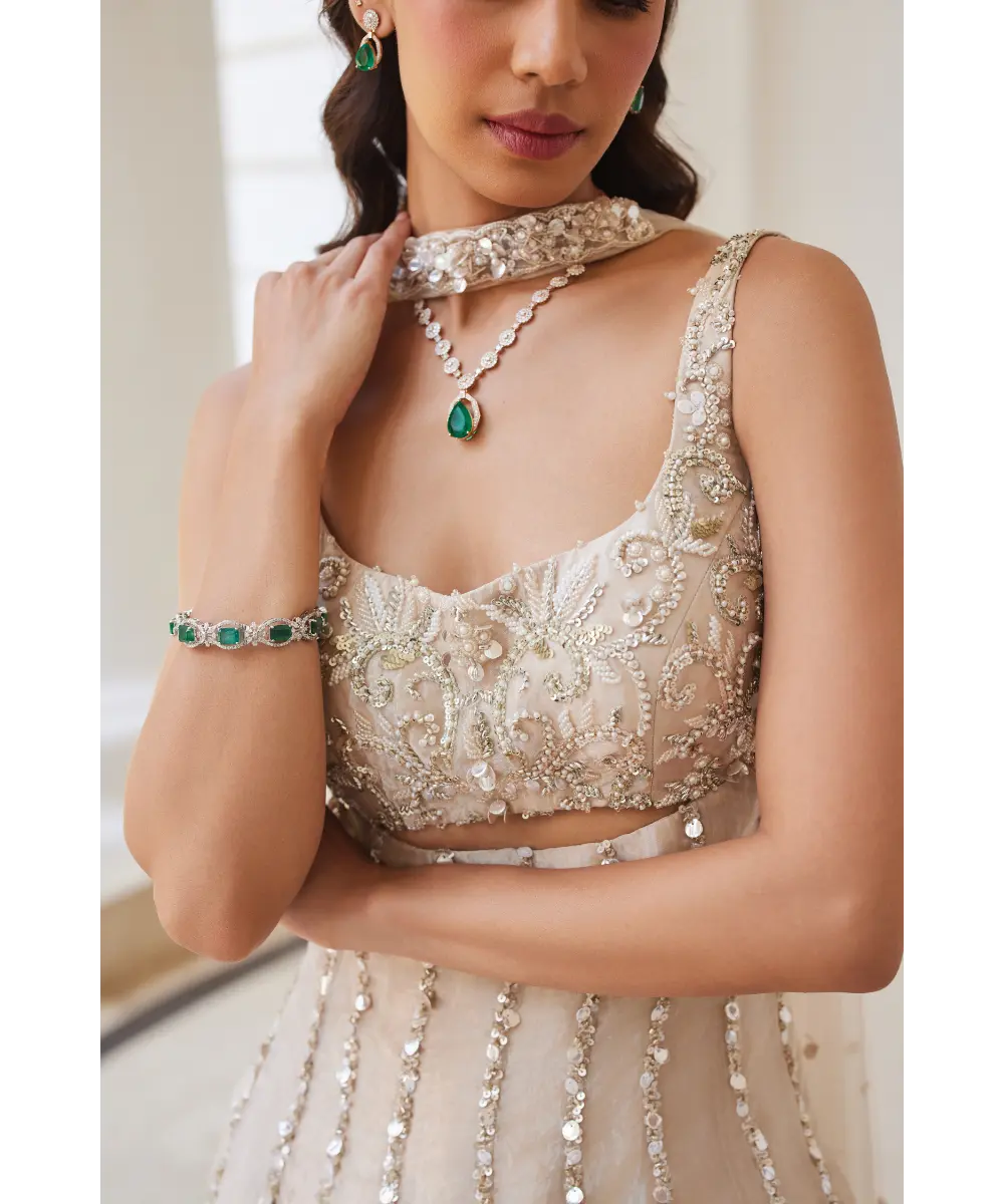 SANYA GULATI - Tissue Sharara and Corset Set